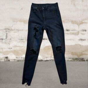 American Eagle Outfitters Womens Black Dream Jean Distressed Size 6